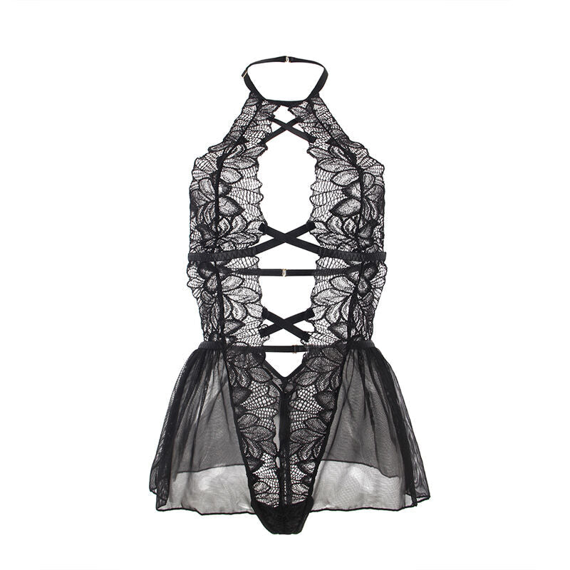 Subblime - nounours tour de cou dos nu dentelle noire s/m