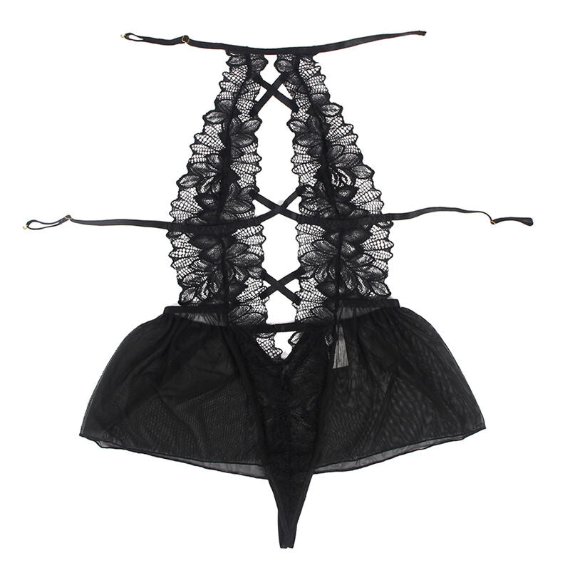 Subblime - Teddy col licou dos nu dentelle noire l/xl