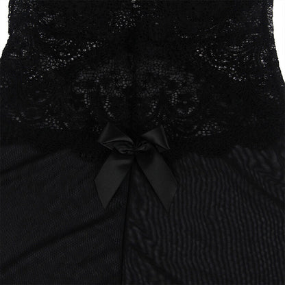 Subblime - babydoll tulle con dettagli pizzo e fiori nero s/m