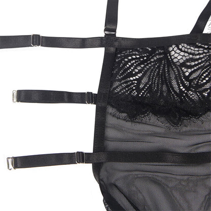 Subblime - babydoll con spalline regolabili in pizzo nero s/m