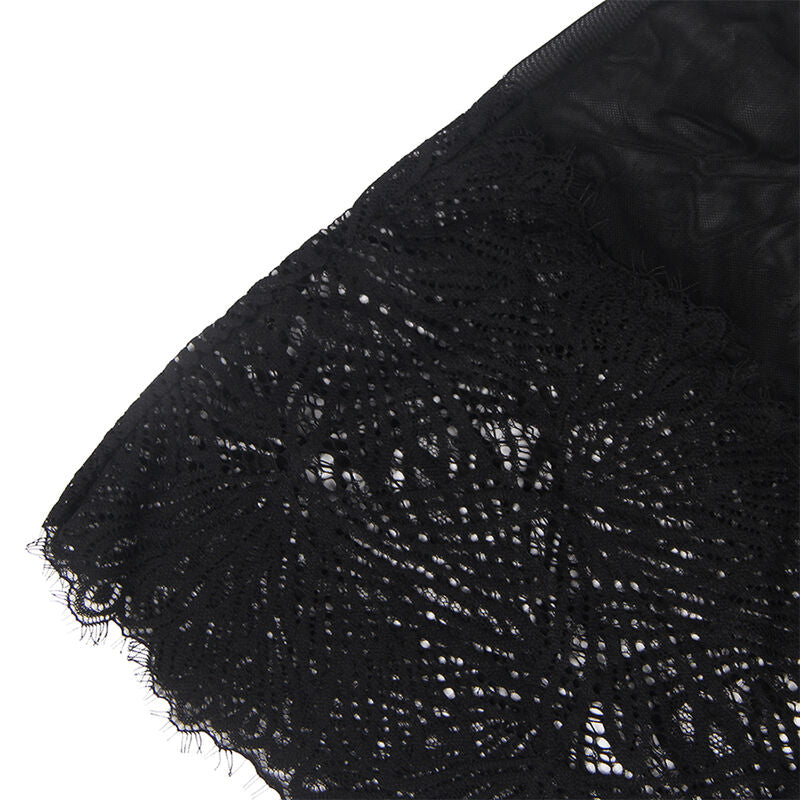 Subblime - babydoll con spalline regolabili in pizzo nero s/m