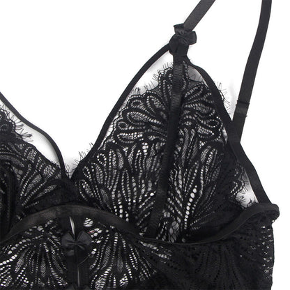 Subblime - babydoll con spalline regolabili in pizzo nero l/xl