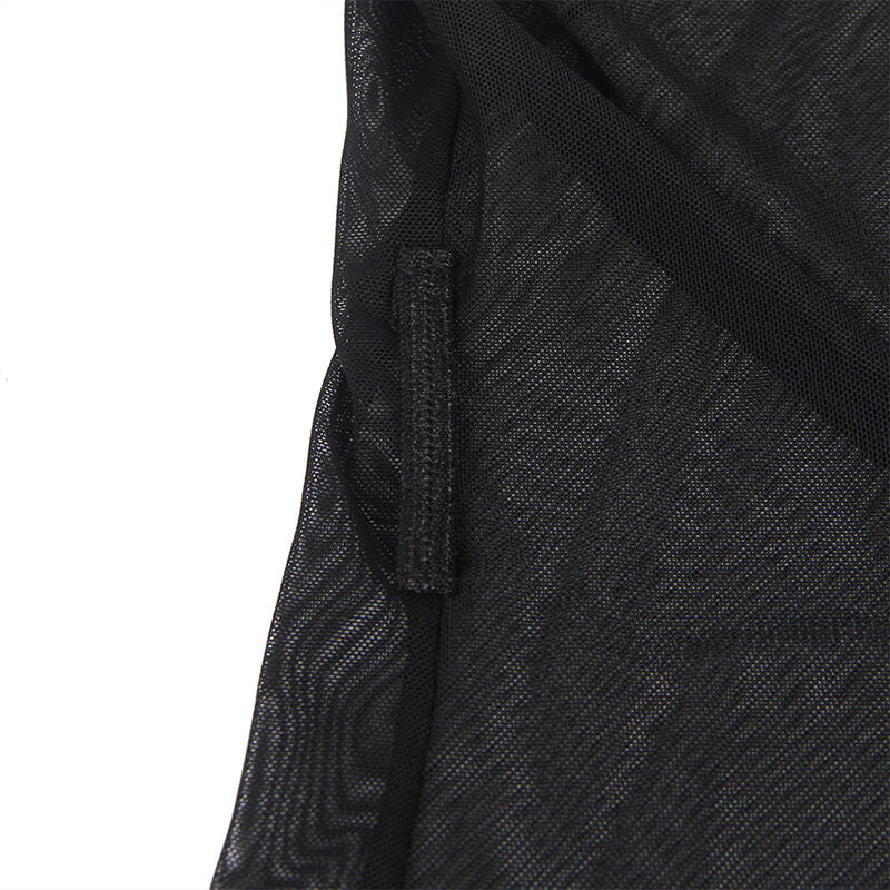 Subblime - vestaglia in tessuto trasparente con dettagli in pizzo nero s/m