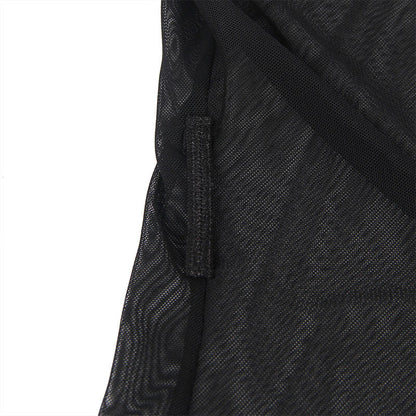 Subblime - vestaglia in tessuto trasparente con dettagli in pizzo nero s/m