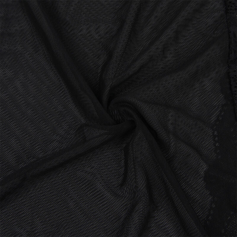 Subblime - vestaglia in tessuto trasparente con dettagli in pizzo nero l/xl