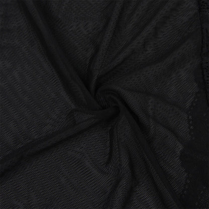Subblime - vestaglia in tessuto trasparente con dettagli in pizzo nero l/xl
