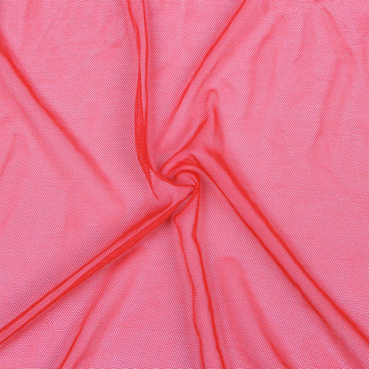 Subblime - vestaglia in tessuto trasparente con dettagli in pizzo rosso s/m