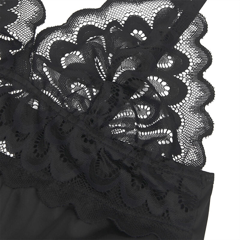 Subblime - babydoll con petto stampa floreale nero s/m