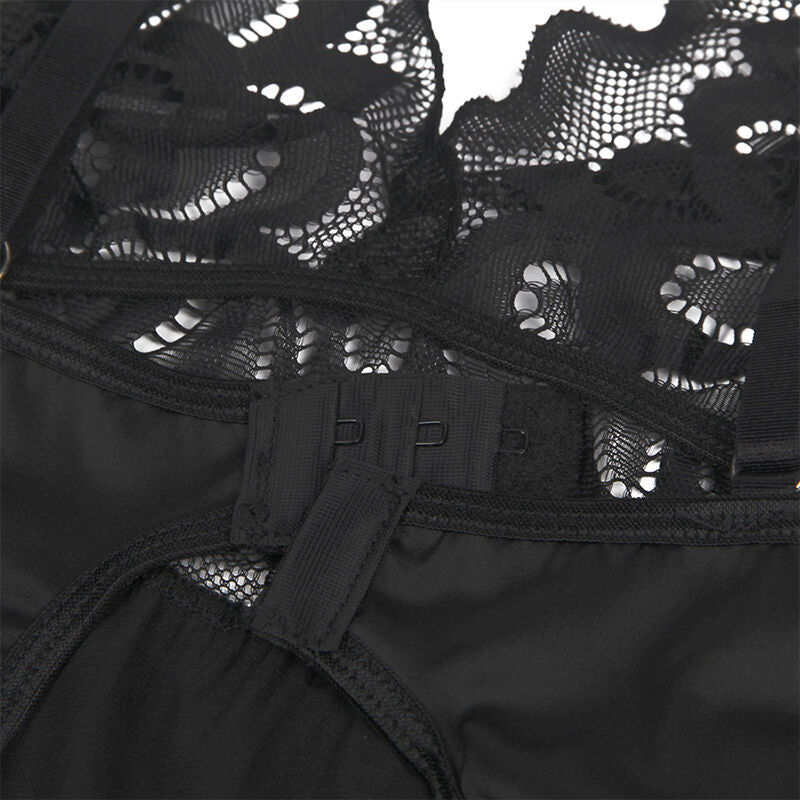 Subblime - babydoll con petto stampa floreale nero s/m