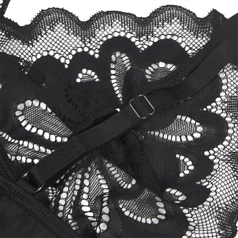 Subblime - babydoll con petto stampa floreale nero s/m