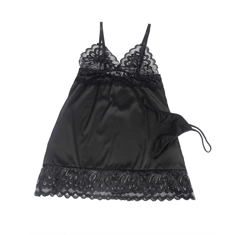 Subblime - babydoll con petto stampa floreale nero l/xl