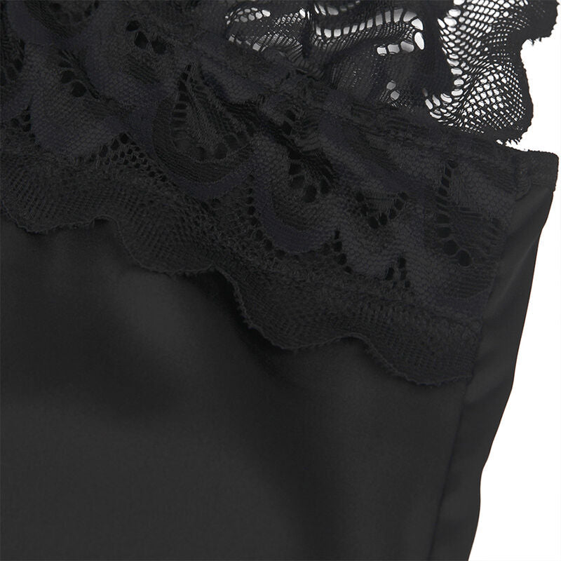 Subblime - babydoll con petto stampa floreale nero l/xl