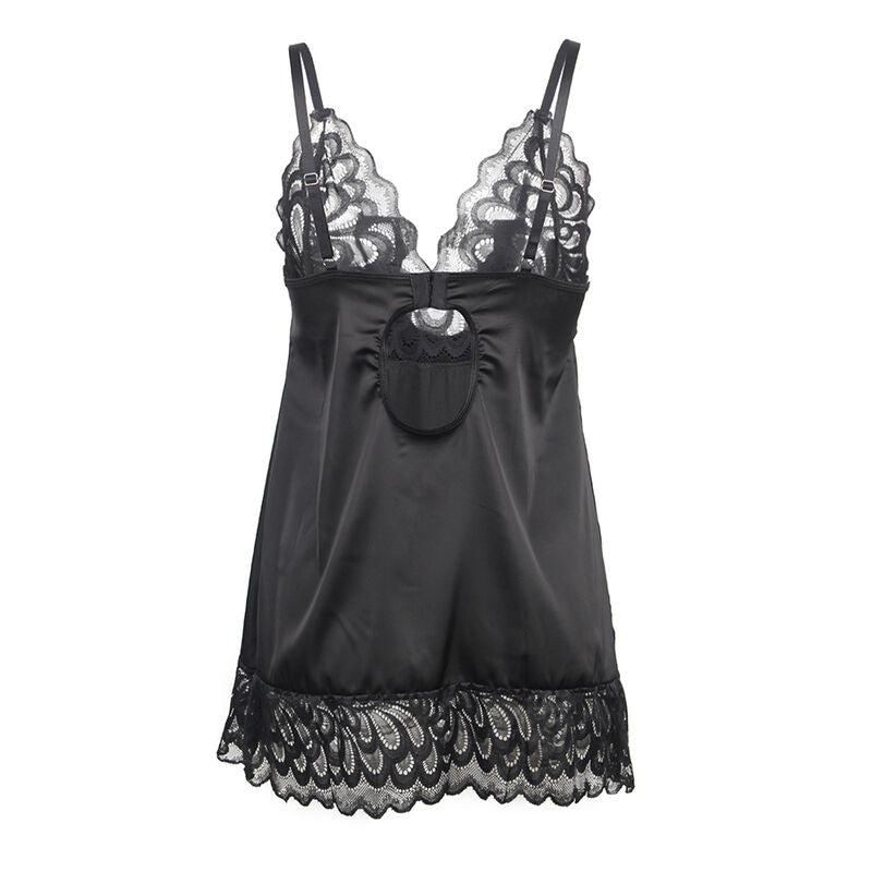 Subblime - babydoll con petto stampa floreale nero l/xl
