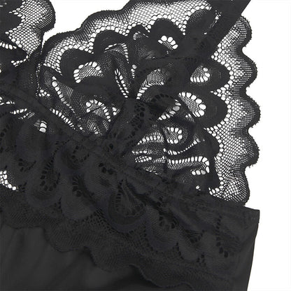 Subblime - babydoll con petto stampa floreale nero l/xl