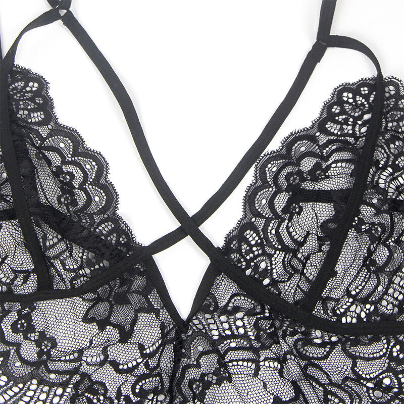 Subblime - costume polizia corpo in pizzo nero l/xl