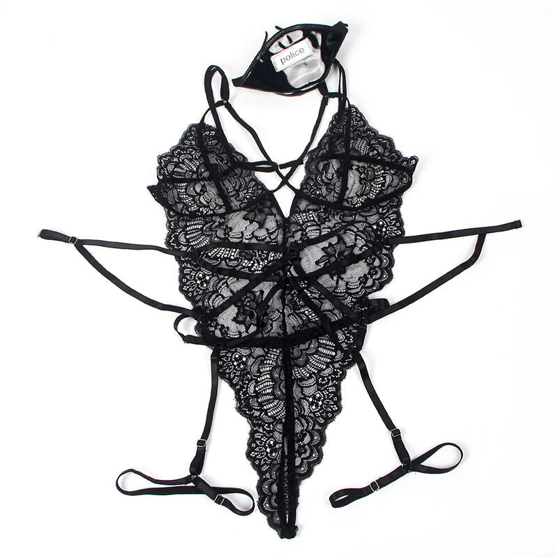 Subblime - costume polizia corpo in pizzo nero l/xl