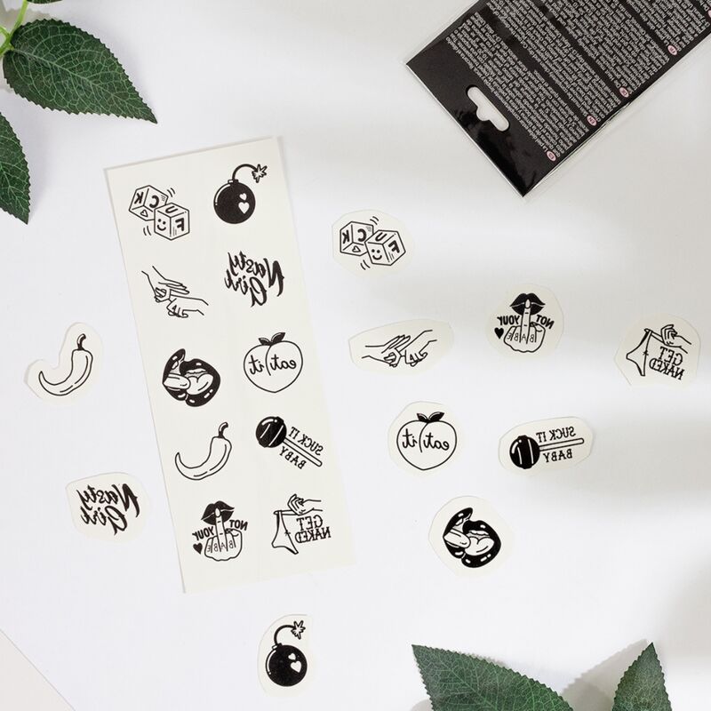 Secret play - set di 10 tatuaggi temporanei della collezione spicy
