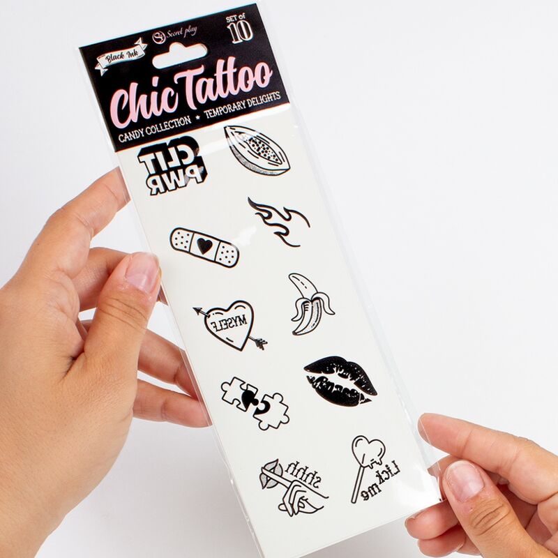 Secret play - set di 10 tatuaggi temporanei della collezione candy