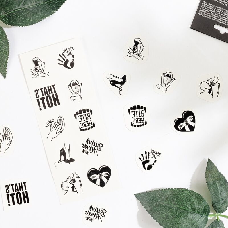 Secret play - set di 10 tatuaggi temporanei collezione kinky