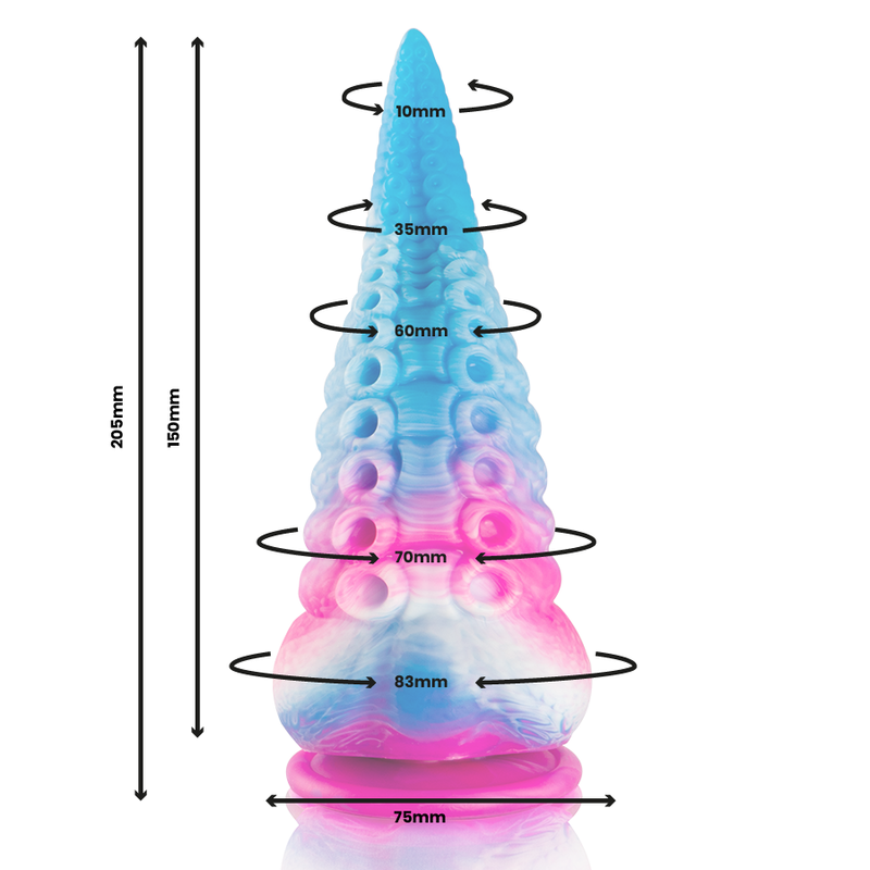 Epic - dildo con tentacoli blu phorcys grande