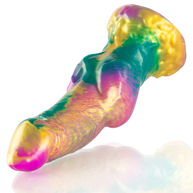 Epic - dildo iris con testicoli arcobaleno di piacere