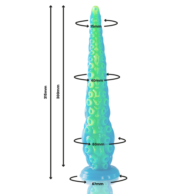 Epic - dildo fluorescente con tentacoli sottili di scylla dimensioni grandi