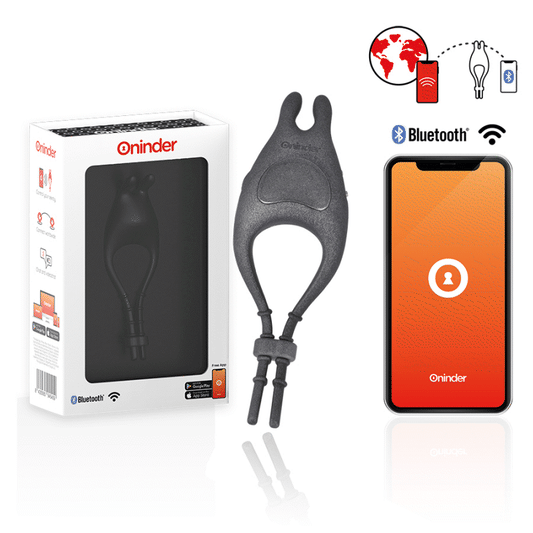 Oninder - anello vibratore regolabile ricaricabile pampa con stimolatore clitoride 10 velocitã - app gratuita