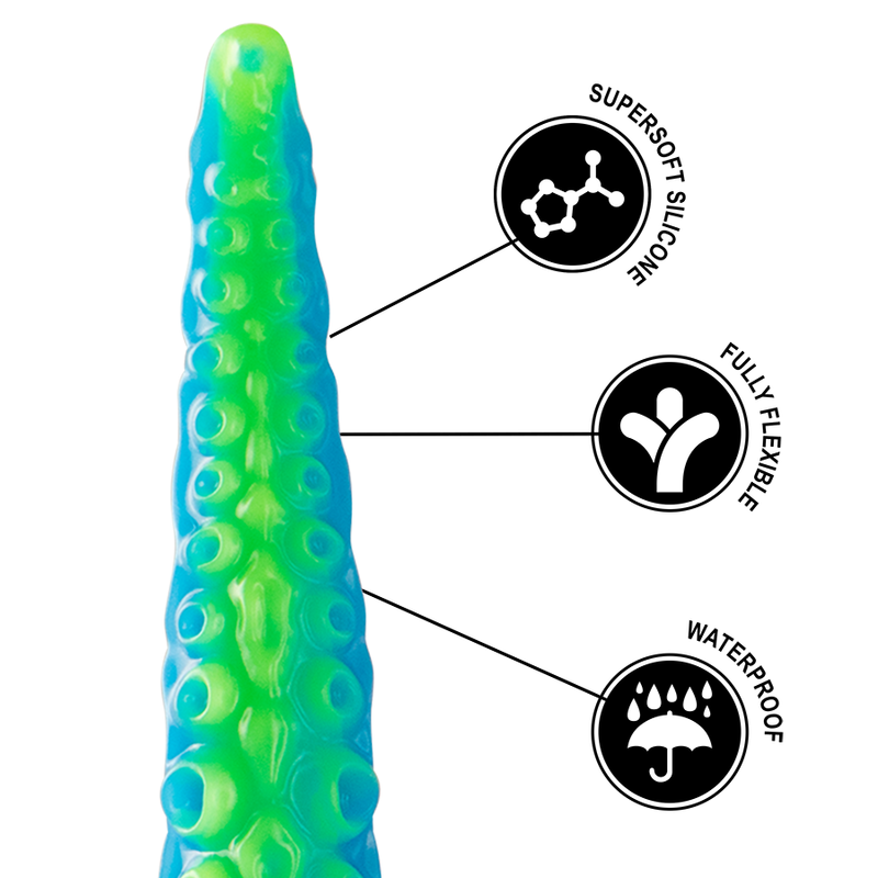 Epic - dildo fluorescente con tentacoli sottili di scylla dimensioni grandi