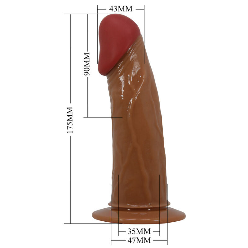 Pretty love - starks imbragatura slip dildo vibrazione multi-speed 17,5 cm marrone chiaro