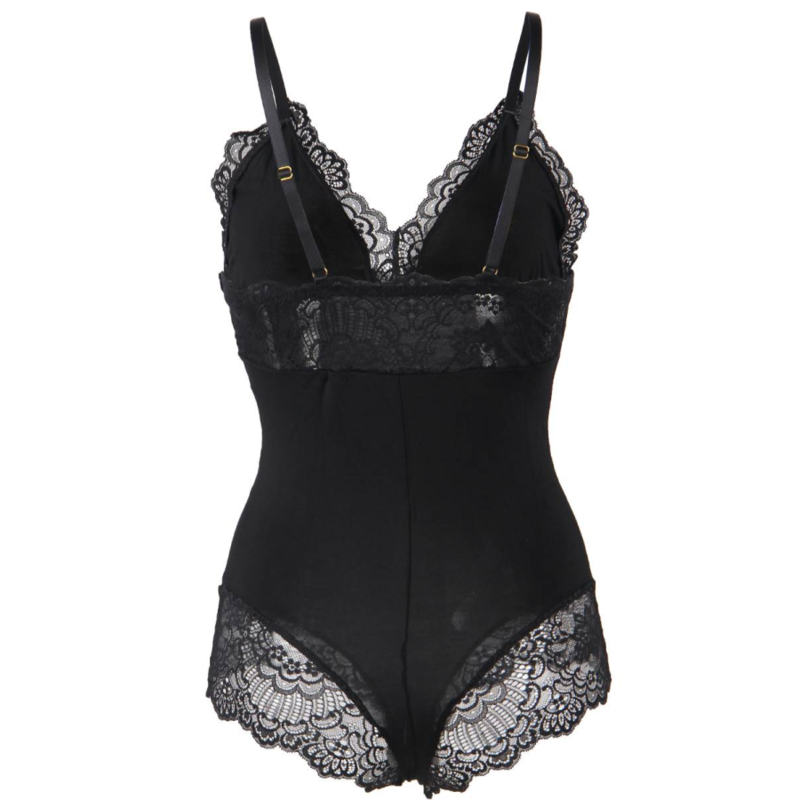 Subblime - orsacchiotto con dettagli in pizzo floreale nero l/xl
