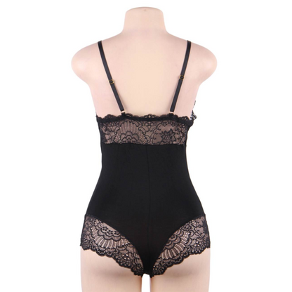 Subblime - orsacchiotto con dettagli in pizzo floreale nero s/m