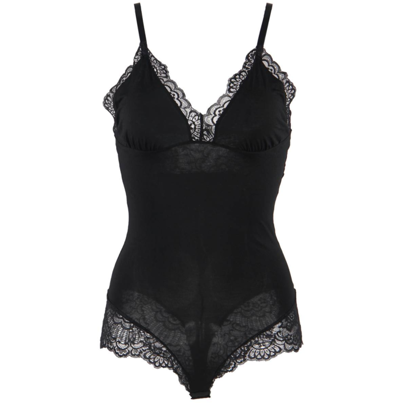Subblime - orsacchiotto con dettagli in pizzo floreale nero s/m
