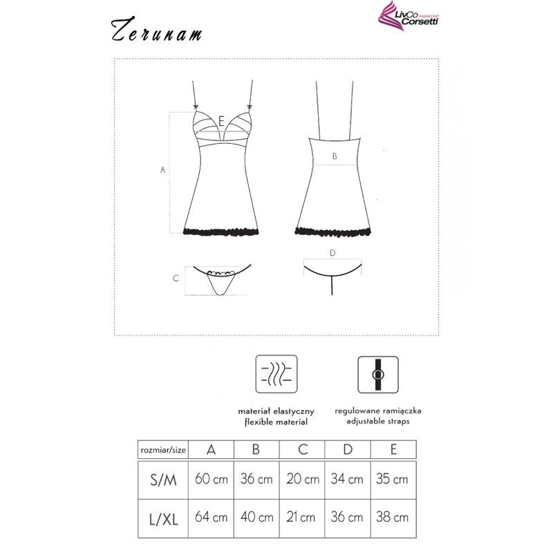 Livco corsetti fashion - set zerunam babydoll + perizoma nero