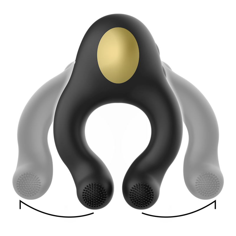 Armony - anello vibratore in silicone 3 motori ricaricabile nero - oro