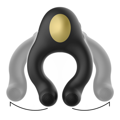 Armony - anello vibratore in silicone 3 motori ricaricabile nero - oro