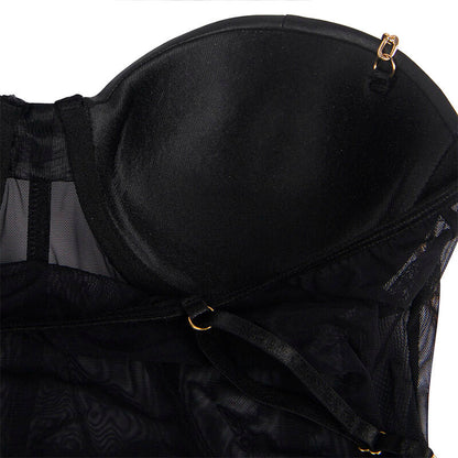 SUBBLIME - BODY CON BRETELLE A CATENA NERA L/XL