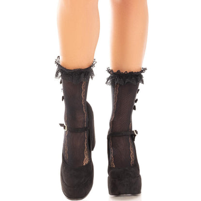 Leg avenue - chaussettes courtes à volants noires