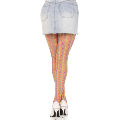 Leg avenue - calze all'uncinetto multicolore