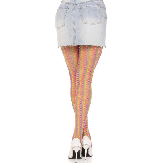 Leg avenue - calze all'uncinetto multicolore