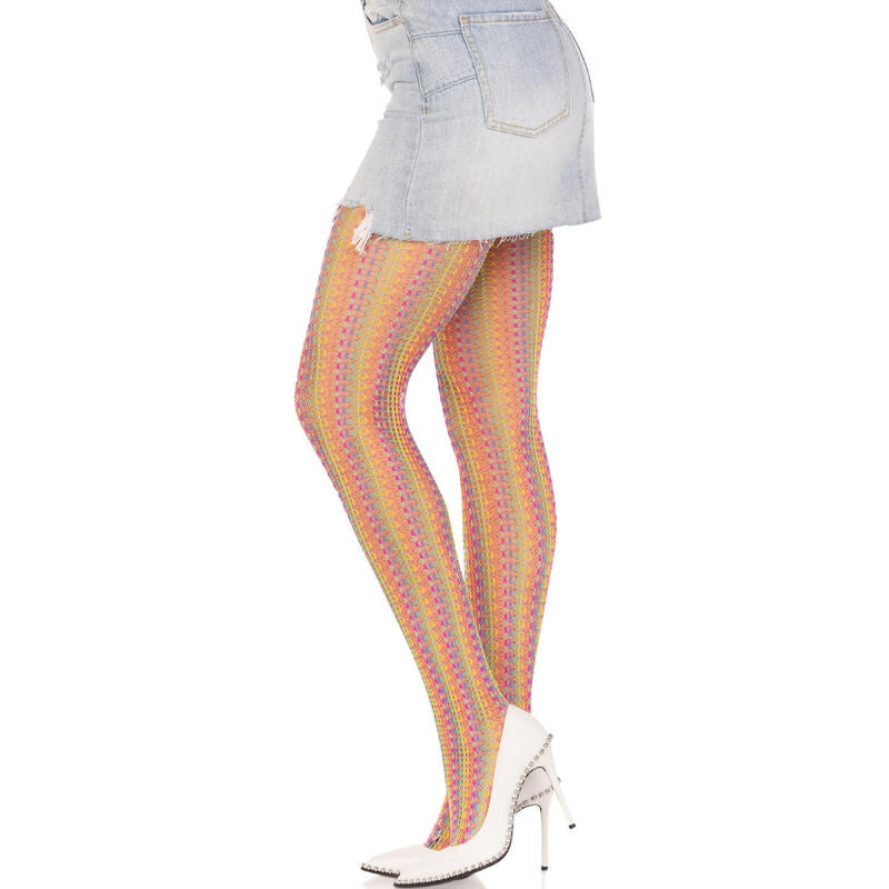 Leg avenue - calze all'uncinetto multicolore