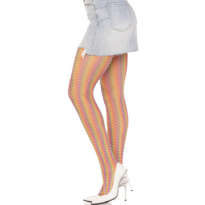 Leg avenue - calze all'uncinetto multicolore
