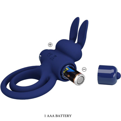 Pretty love - darey doppio anello vibrante coniglio blu