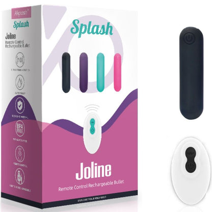 Armony - splash joline vibratore bullet in silicone telecomando 10 vibrazioni 65 x 15 cm nero