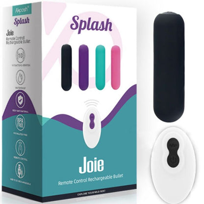 Armony - splash joie vibratore bullet in silicone telecomando 10 vibrazioni 75 x 19 cm nero