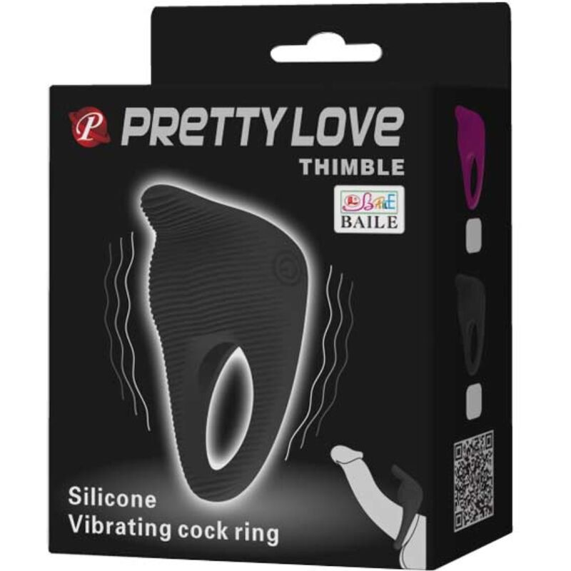 PRETTY LOVE - ANNEAU VIBRANT DÉS À COUDRE NOIR