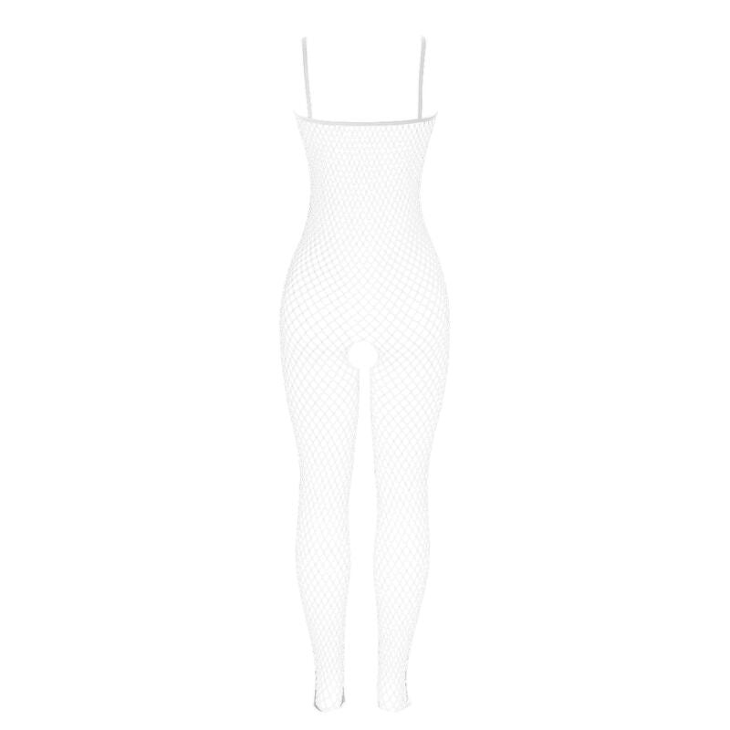 Subblime - 951740 bodystocking bianco a rete senza cavallo con fiocchi taglia unica