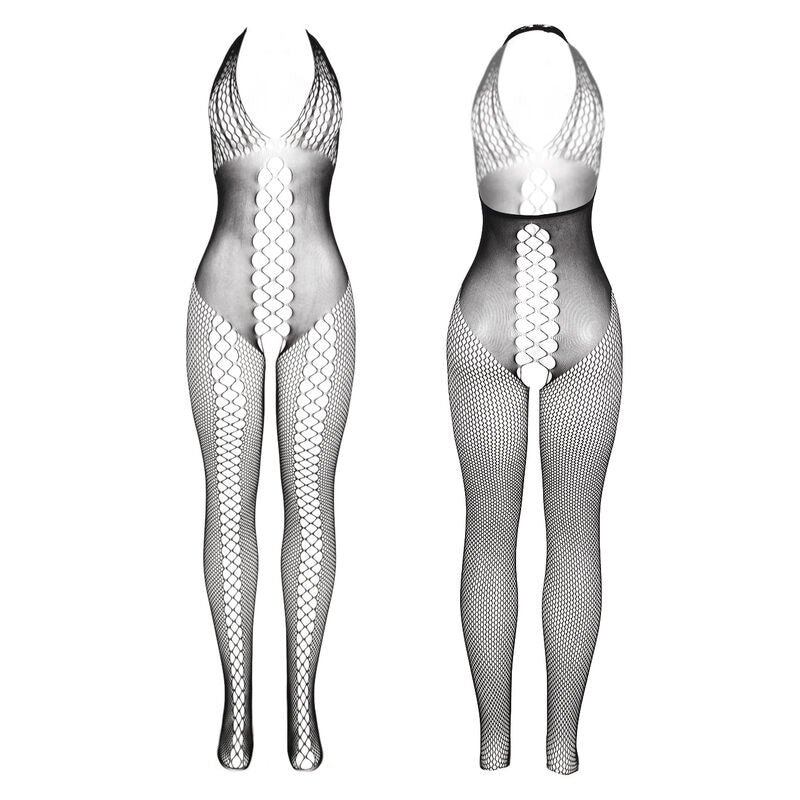 Subblime - 951832 bodystocking con schiena aperta e dettagli incrociati nero taglia unica