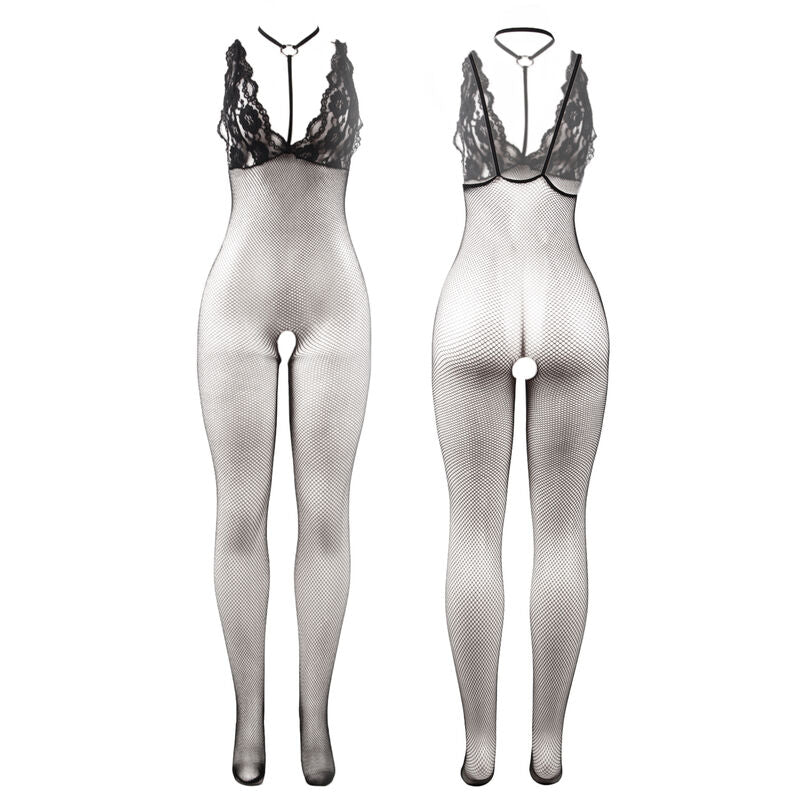 Subblime - 951993 bodystocking a rete trasparente nera senza cavallo taglia unica