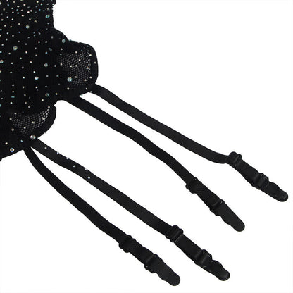 Subblime - 952174 bodystocking a rete con guanti e strass nero taglia unica