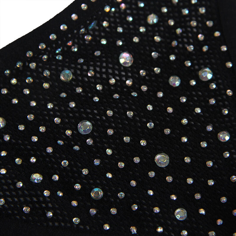 Subblime - 952174 bodystocking a rete con guanti e strass nero taglia unica